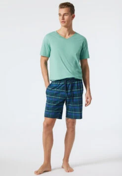 Schiesser Shirt Short-sleeved V-neck Mineral - Mix & Relax -Uni Style Shop shirt kurzarm organic cotton v ausschnitt mineral mix relax 177972 709 front