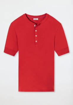 Schiesser Red Short-sleeved Shirt - Karl-Heinz Revival -Uni Style Shop shirt kurzarm rot revival karl heinz 2 175939 500 detail1
