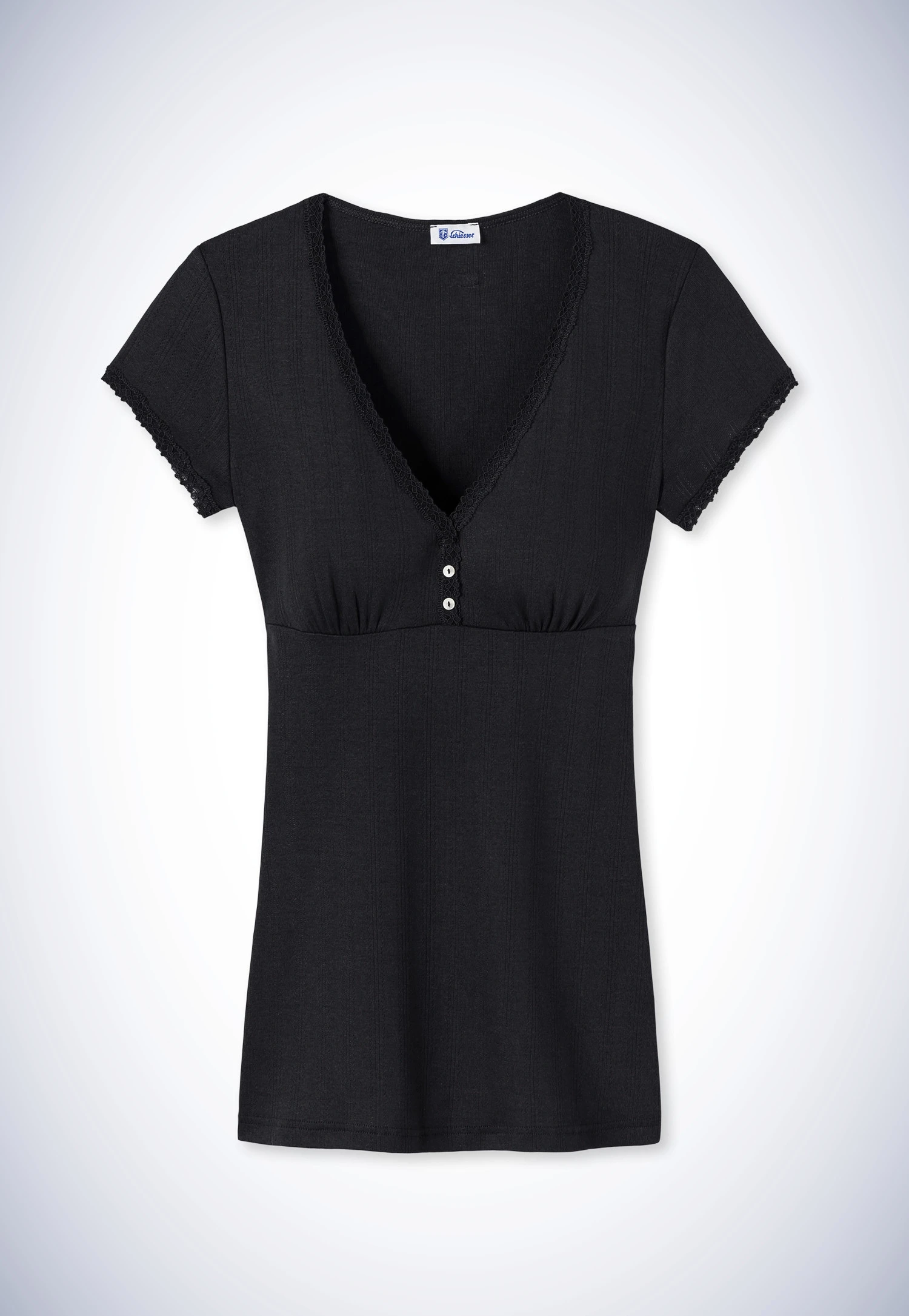 Schiesser Shirt Short Sleeve Black - Revival Agathe 3 Schiesser Shirt Short Sleeve Black - Revival Agathe - Image 3