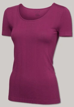 Schiesser Short-sleeved Shirt Seamless Bamboo Berry - Active Mesh Bamboo