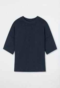 Schiesser Shirt Short-sleeved Tencel Sustainable Oversized Dark Blue - Mix+Relax -Uni Style Shop shirt kurzarm tencel nachhaltig oversized dunkelblau mix relax 178570 803 detail1