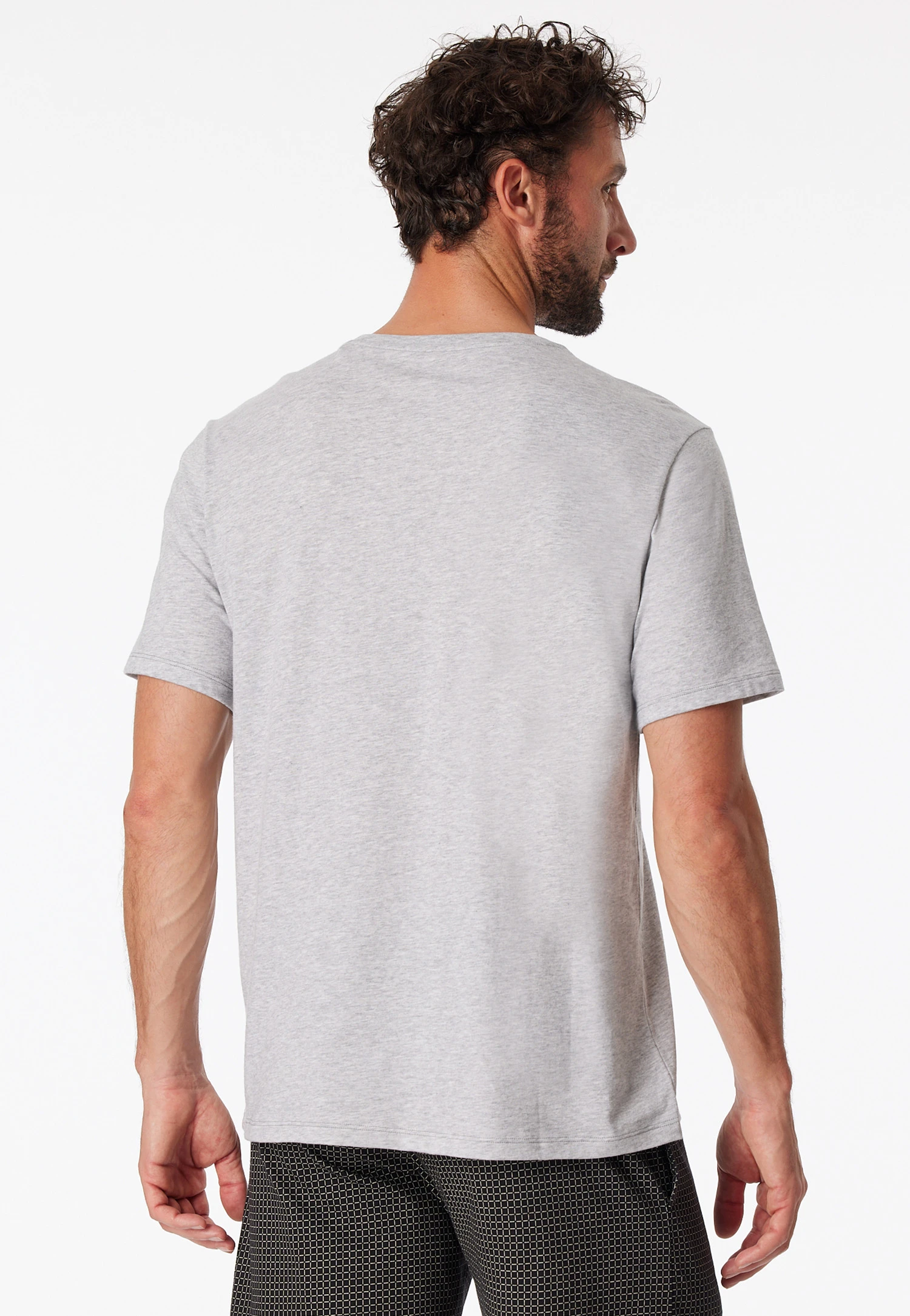Schiesser Shirt Short-sleeve V-neck Heather Grey - Mix + Relax 1 Schiesser Shirt Short-sleeve V-neck Heather Grey - Mix + Relax