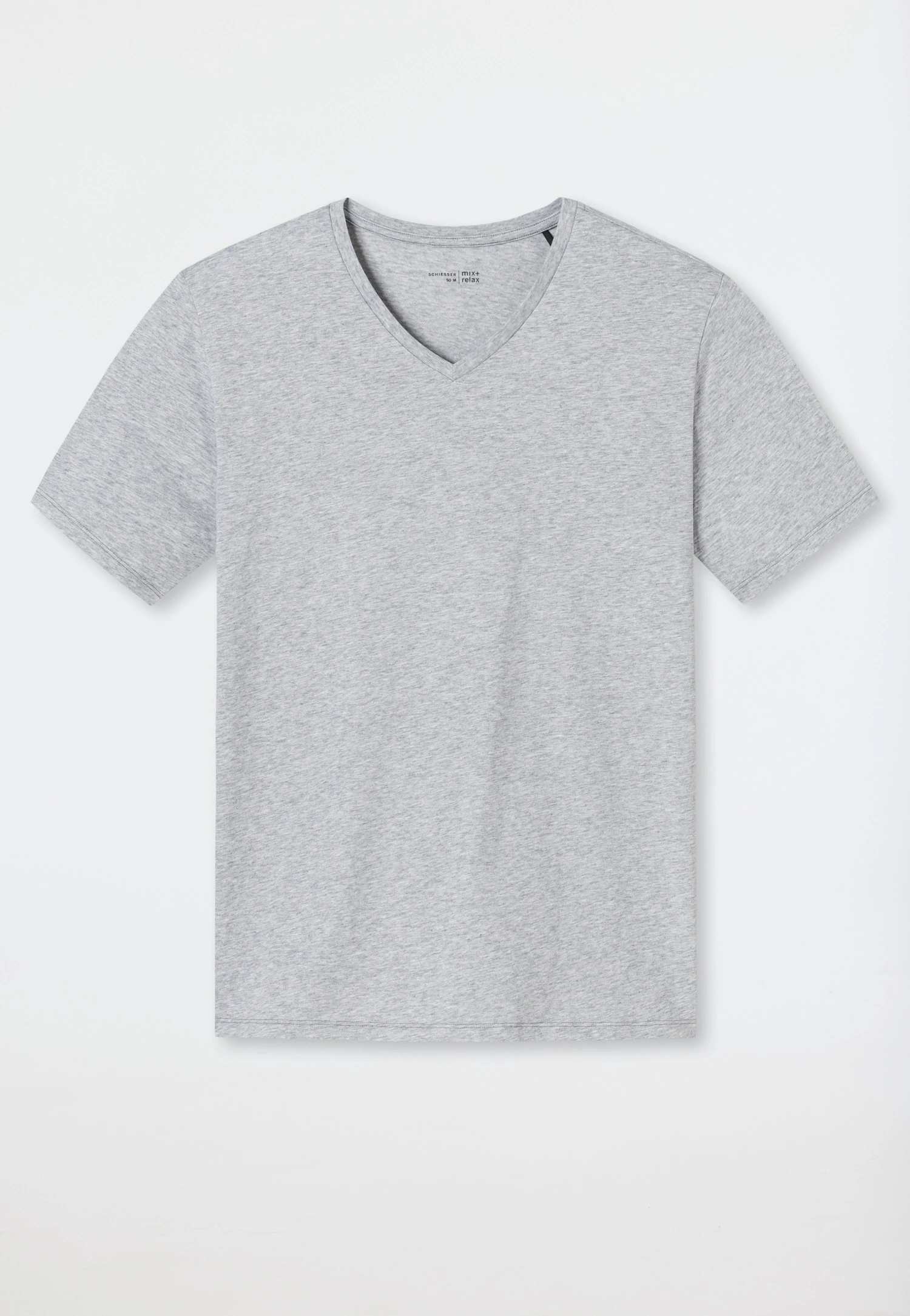 Schiesser Shirt Short-sleeve V-neck Heather Grey - Mix + Relax 4 Schiesser Shirt Short-sleeve V-neck Heather Grey - Mix + Relax - Image 4