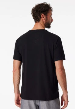 Schiesser Shirt Short-sleeved V-neck Black - Mix & Relax