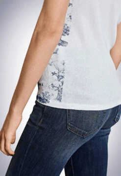 Schiesser Short-sleeved Shirt White-blue - Revival Greta -Uni Style Shop shirt kurzarm weiss blau revival greta 174035 100 detail4