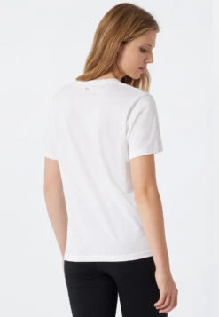 Schiesser Shirt Short-sleeve White - Revival Antonia -Uni Style Shop shirt kurzarm weiss revival antonia 178442 100 back