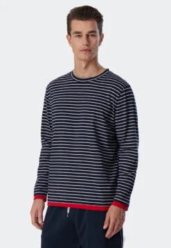 Schiesser Shirt Long-sleeve Dark Blue - Revival Hannes 7 Schiesser Shirt Long-sleeve Dark Blue - Revival Hannes -Uni Style Shop shirt langarm dunkelblau revival hannes 1 179277 803 detail2