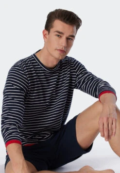 Schiesser Shirt Long-sleeve Dark Blue - Revival Hannes 6 Schiesser Shirt Long-sleeve Dark Blue - Revival Hannes -Uni Style Shop shirt langarm dunkelblau revival hannes 1 179277 803 front