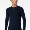 Schiesser Long-sleeved Shirt Dark Blue - Revival Karl-Heinz