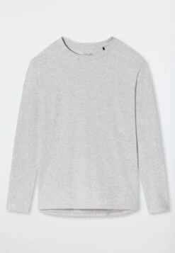 Schiesser Long-sleeved Shirt Heather Gray - Mix & Relax -Uni Style Shop shirt langarm grau meliert mix relax 179273 202 detail1