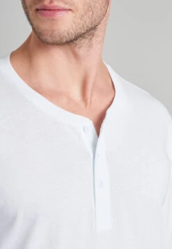 Schiesser Shirt Long-sleeved Jersey Button Placket White - Mix + Relax -Uni Style Shop shirt langarm jersey knopfleiste weiss mix relax 163837 100 detail3