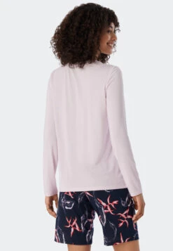 Schiesser Shirt Long-sleeved Modal V-neck Powder Pink - Mix+Relax