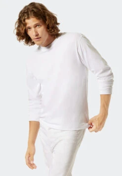 Schiesser Shirt Long-sleeved White - Art Edition By Noah Becker -Uni Style Shop shirt langarm weiss noah 177239 100 front