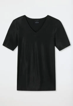 Schiesser Shirt Interlock Seamless Short-sleeved V-neck Black Laser Cut -Uni Style Shop shirtinterlockseamlesskurzarmvausschnittschwarzlasercut1 173252 000 detail1