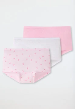 Schiesser Shorts 3-pack Organic Cotton Horse Stripes White/pink - 95/5