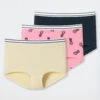 Schiesser Boyshorts 3-pack Organic Cotton Stripes Pineapple Dark Blue/ Vanilla/ Pink - 95/5