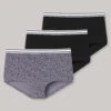Schiesser Boyshorts 3-pack Organic Cotton Black/anthracite Dots - 95/5