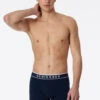 Schiesser Shorts 3-pack Organic Cotton Woven Elastic Waistband Dark Blue - 95/5