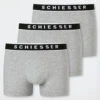 Schiesser Boxer Briefs 3-pack Organic Cotton Woven Elastic Waistband Heather Gray - 95/5