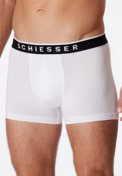 Schiesser Boxer Briefs 3-pack Organic Cotton Woven Elastic Waistband White - 95/5 -Uni Style Shop shorts 3er pack organic cotton webgummibund weiss 95 5 173983 100 detail2
