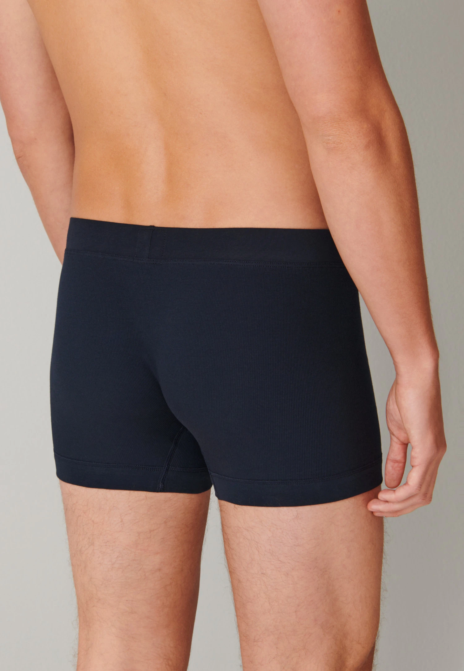 Schiesser Boxer Briefs Double Rib Organic Cotton Dark Blue - Retro Rib 2 Schiesser Boxer Briefs Double Rib Organic Cotton Dark Blue - Retro Rib - Image 2