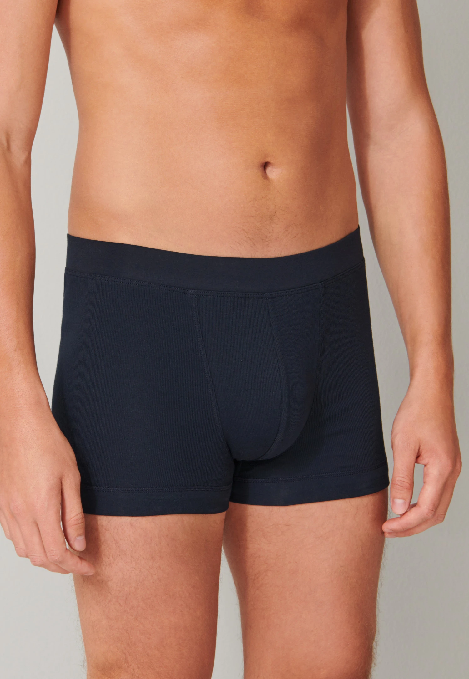 Schiesser Boxer Briefs Double Rib Organic Cotton Dark Blue - Retro Rib 3 Schiesser Boxer Briefs Double Rib Organic Cotton Dark Blue - Retro Rib - Image 3