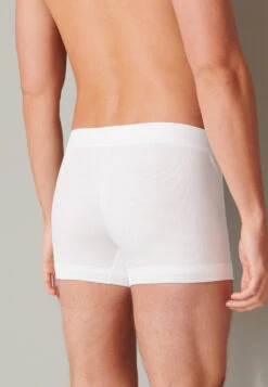 Schiesser Boxer Briefs Double Rib Organic Cotton White - Retro Rib