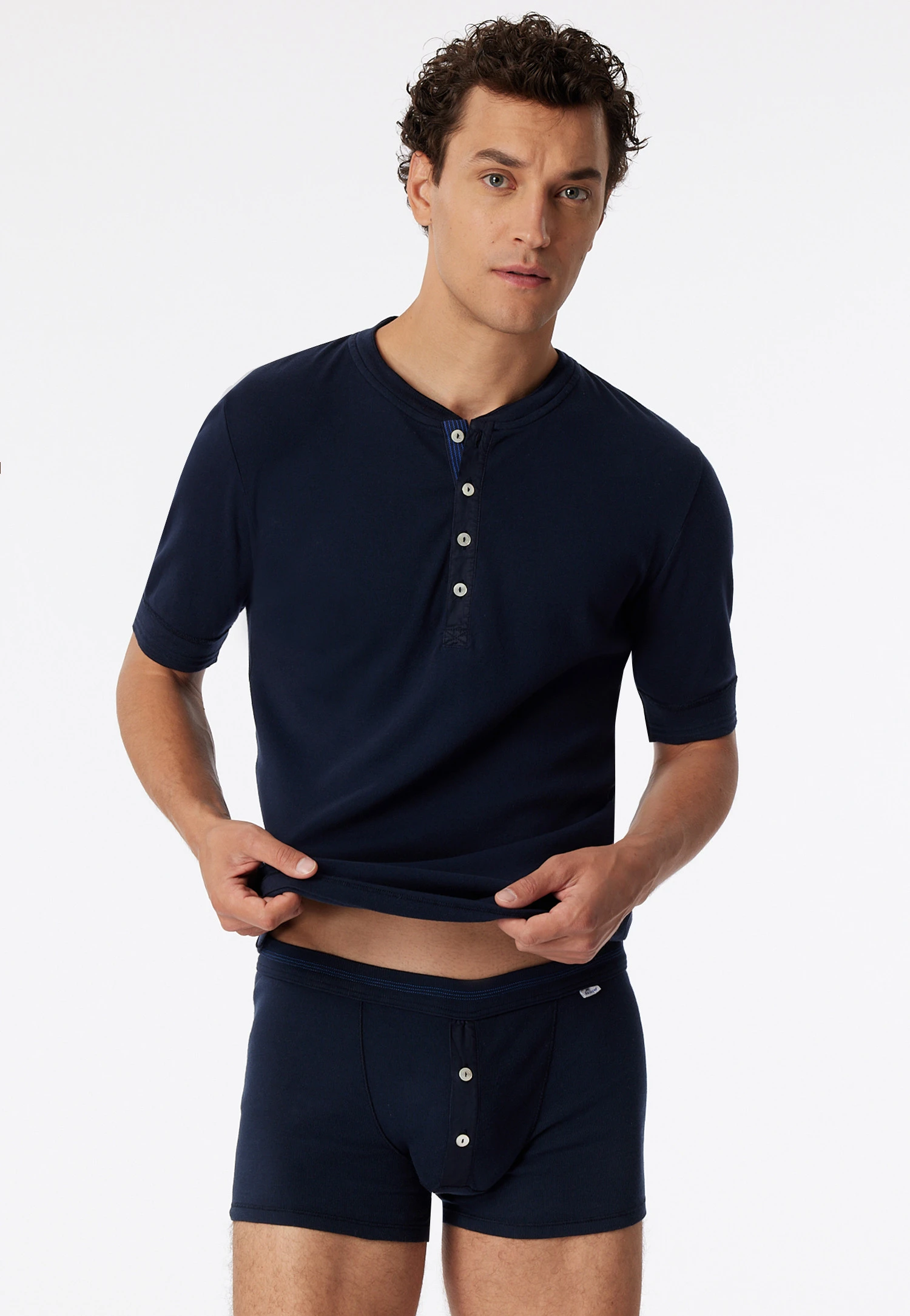 Schiesser Dark Blue Shorts - Revival Karl-Heinz 3 Schiesser Dark Blue Shorts - Revival Karl-Heinz - Image 3