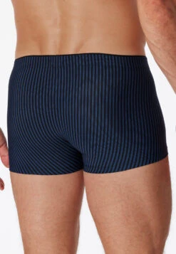 Schiesser Boxer Briefs Navy-black Striped - Long Life Soft -Uni Style Shop shorts navy schwarz gestreift long life soft 1 174646 815 back