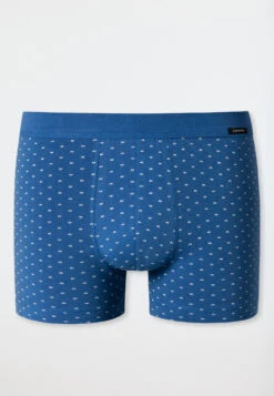 Schiesser Boxer Briefs Organic Cotton Patterned Aqua/black - Fashion Daywear -Uni Style Shop shorts organic cotton gemustert aqua schwarz fashion daywear 179074 833 detail1