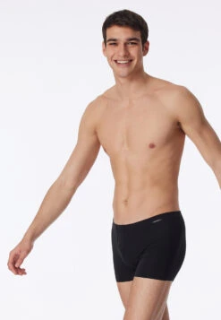 Schiesser Boxer Briefs Interlock Seamless Black - Laser Cut -Uni Style Shop shortsinterlockseamlessschwarzlasercut1 173253 000 front