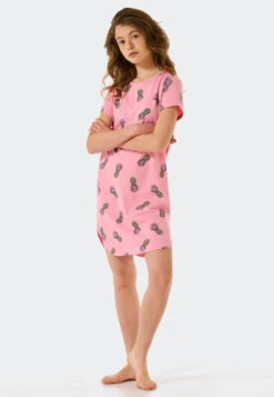 Schiesser Sleep Shirt Short-sleeved Organic Cotton Pineapple Pink - Ocean Flow 7 Schiesser Sleep Shirt Short-sleeved Organic Cotton Pineapple Pink - Ocean Flow -Uni Style Shop sleepshirt kurzarm organic cotton ananas rosa ocean flow 178965 503 detail2