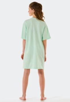 Schiesser Sleep Shirt Short-sleeved Organic Cotton Cockatoo Mint - Ocean Flow -Uni Style Shop sleepshirt kurzarm organic cotton kakadu mint ocean flow 178967 708 back