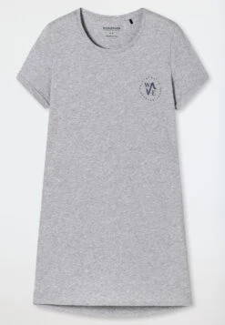 Schiesser Sleep Shirt Short-sleeved Print Heather Gray - Essential Nightwear