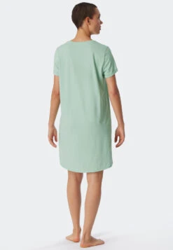 Schiesser Sleep Shirt Short-sleeved Print Mint - Essential Nightwear