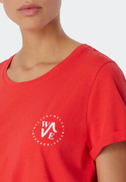Schiesser Sleep Shirt Short-sleeved Print Red - Essential Nightwear 9 Schiesser Sleep Shirt Short-sleeved Print Red - Essential Nightwear -Uni Style Shop sleepshirt kurzarm print rot essential nightwear 179130 500 detail3