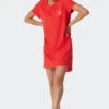 Schiesser Sleep Shirt Short-sleeved Print Red - Essential Nightwear