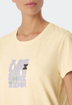 Schiesser Sleep Shirt Short-sleeved Print Vanilla - Essential Nightwear -Uni Style Shop sleepshirt kurzarm print vanille essential nightwear 179130 607 detail3