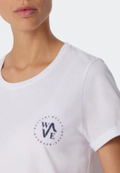 Schiesser Sleep Shirt Short-sleeved Print White - Essential Nightwear