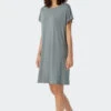 Schiesser Sleep Shirt Short-sleeved Tencel Oversized Batwing Sleeves Jade - Selected! Premium Inspiration