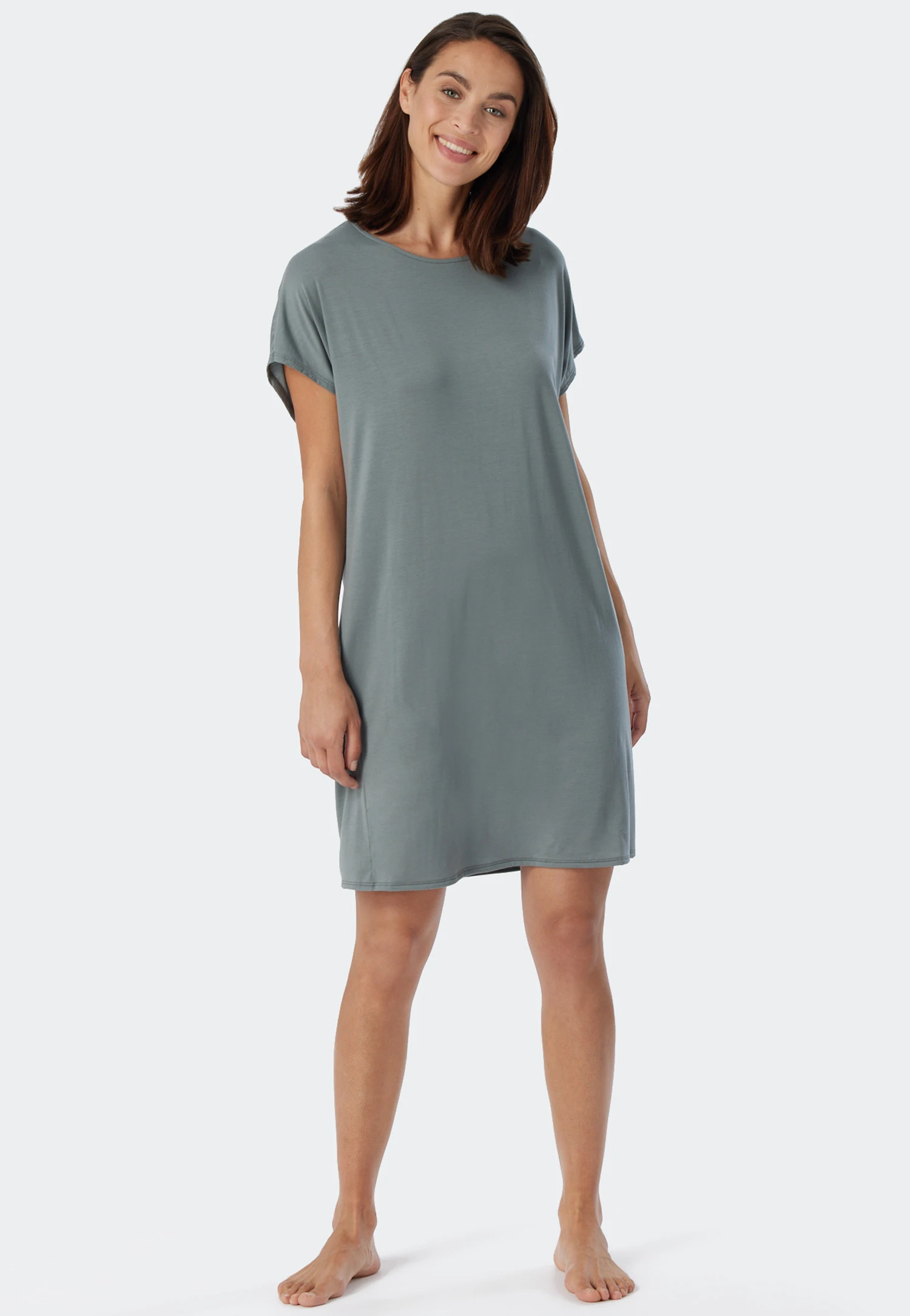 Schiesser Sleep Shirt Short-sleeved Tencel Oversized Batwing Sleeves Jade - Selected! Premium Inspiration 2 Schiesser Sleep Shirt Short-sleeved Tencel Oversized Batwing Sleeves Jade - Selected! Premium Inspiration - Image 2