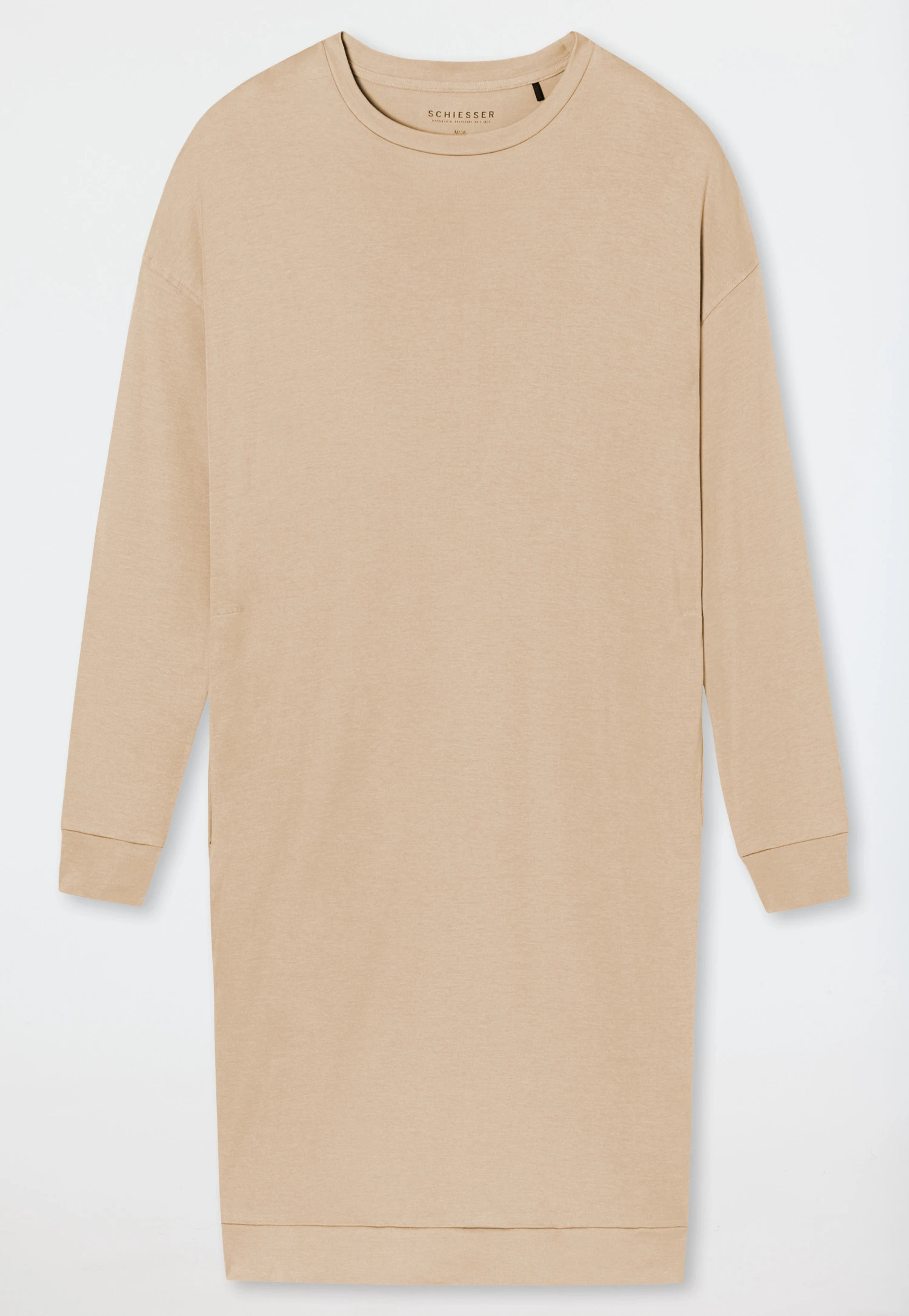 Schiesser Sleep Shirt Long-sleeved Modal Oversized Cuffs Sand - Modern Nightwear 3 Schiesser Sleep Shirt Long-sleeved Modal Oversized Cuffs Sand - Modern Nightwear - Image 3