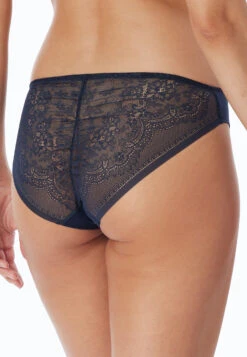 Schiesser Panty Microfiber Lace Midnight Blue - Invisible Lace -Uni Style Shop slip microfaser spitze nachtblau invisible lace 161919 804 back