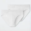 Schiesser Briefs Double Pack Organic Cotton Woven Elastic Waistband - 95/5