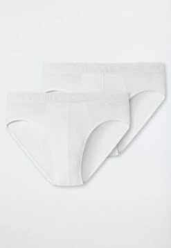 Schiesser Briefs Double Pack Organic Cotton Woven Elastic Waistband - 95/5