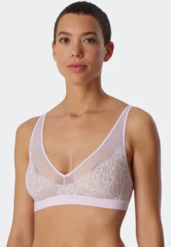 Schiesser Soft Bra Without Underwire And Pads Pale Pink - Modal And Lace -Uni Style Shop soft bh ohne buegel und pads zartrosa modal and lace 179175 523 detail2