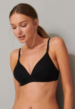 Schiesser Soft Bra Organic Cotton With Cups Black - 95/5 -Uni Style Shop soft bh organic cotton mit schale schwarz 95 5 176000 000 detail2