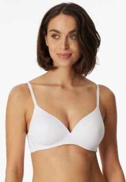 Schiesser Soft Bra Organic Cotton With Cups White - 95/5 -Uni Style Shop soft bh organic cotton mit schale weiss 95 5 176000 100 detail2