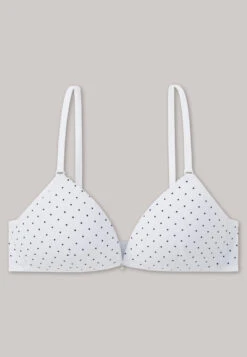 Schiesser Soft Bra, White-black Spotted - Original Classics