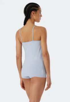 Schiesser Spaghetti Top 2-pack Organic Cotton Dark Blue/light Blue - 95/5 Organic